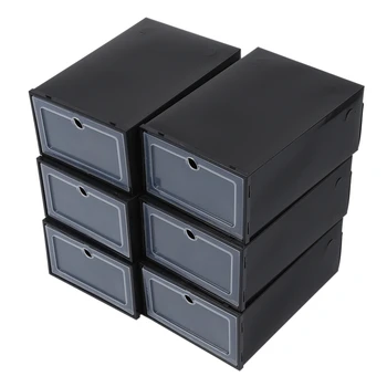6 Pcs Shoe Box Flip Design Plastic Storage Case Organizer Dustproof Clear Plastic Shoe Storage Boxes for Home Black
6 Pcs Shoe Box Flip Design Plastic Storage Case Organizer Dustproof Clear Plastic Shoe Storage Boxes for Home Black