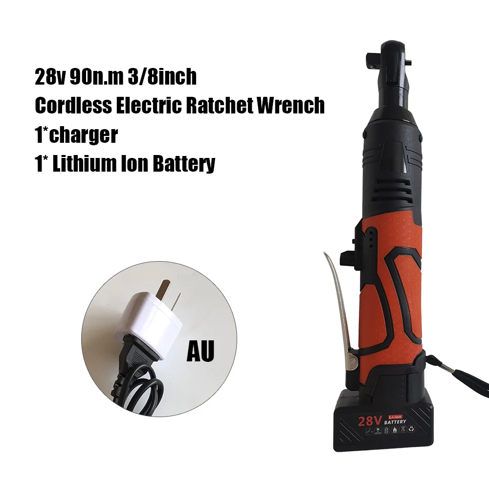 28V 90N.m 3/8in Cordless Electric Ratchet Right Angle Wrench Tool Kit W/ Battery Right Angle Wrench Ratchet Battery Charger
28V 90N.m 3/8in Cordless Electric Ratchet Right Angle Wrench Tool Kit W/ Battery Right Angle Wrench Ratchet Battery Charger
