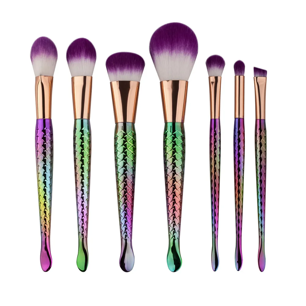7pcs Makeup brushes Set kit New Mermaid Foundation Eyebrow Eyeliner Blush Cosmetic Concealer Fish tail make up brushes Tools
7pcs Makeup brushes Set kit New Mermaid Foundation Eyebrow Eyeliner Blush Cosmetic Concealer Fish tail make up brushes Tools