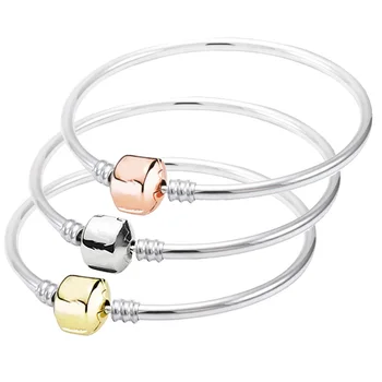 New 925 Sterling Silver Bangle Rose Gold Barrel Clasp Snake Chain Basic Bracelet Bangle Fit Women Bead Charm Diy Fine Jewelry
New 925 Sterling Silver Bangle Rose Gold Barrel Clasp Snake Chain Basic Bracelet Bangle Fit Women Bead Charm Diy Fine Jewelry