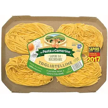 Pasta Di Camerino - Tagliatelle con 33% de huevos 250gr
Pasta Di Camerino - Tagliatelle con 33% de huevos 250gr