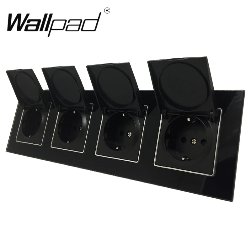 Quadruple EU Dust Cap Socket Round Box Mount CE Wallpad Luxury Black Crystal Glass 4 Way Frame 16A EU Schuko Outlet with Claws
Quadruple EU Dust Cap Socket Round Box Mount CE Wallpad Luxury Black Crystal Glass 4 Way Frame 16A EU Schuko Outlet with Claws