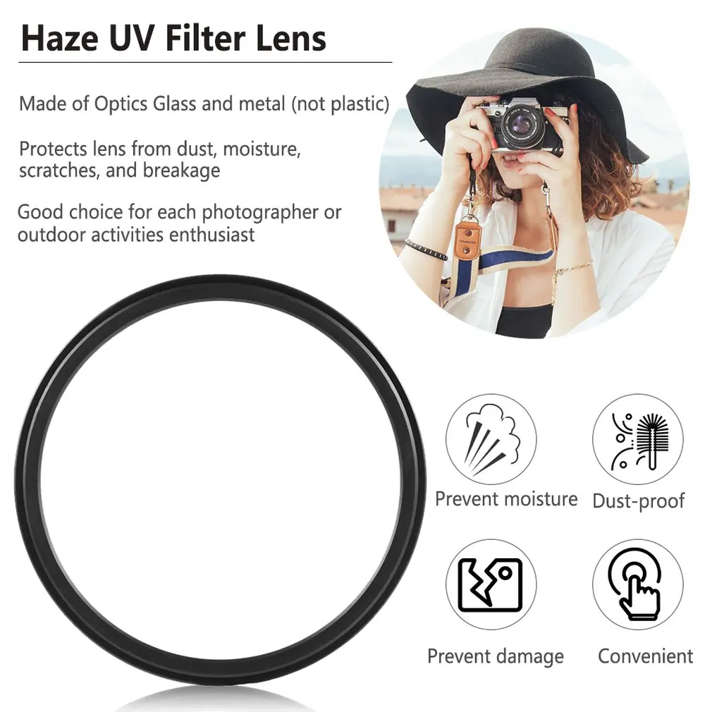 2pcs 52mm Haze UV Filter Lens 52mm Lens Protector For DSLR/SLR/DC/DV Camera Lens Dust-proof Moisture-proof Scratch-proof
2pcs 52mm Haze UV Filter Lens 52mm Lens Protector For DSLR/SLR/DC/DV Camera Lens Dust-proof Moisture-proof Scratch-proof