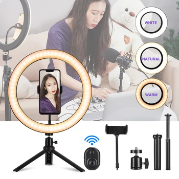 10inch LED Ring Light Photography Selfie Tripod Stand Smart Phone Clip Holder Lighting For Studio Youtube Makeup Tiktok Video D4
10inch LED Ring Light Photography Selfie Tripod Stand Smart Phone Clip Holder Lighting For Studio Youtube Makeup Tiktok Video D4
