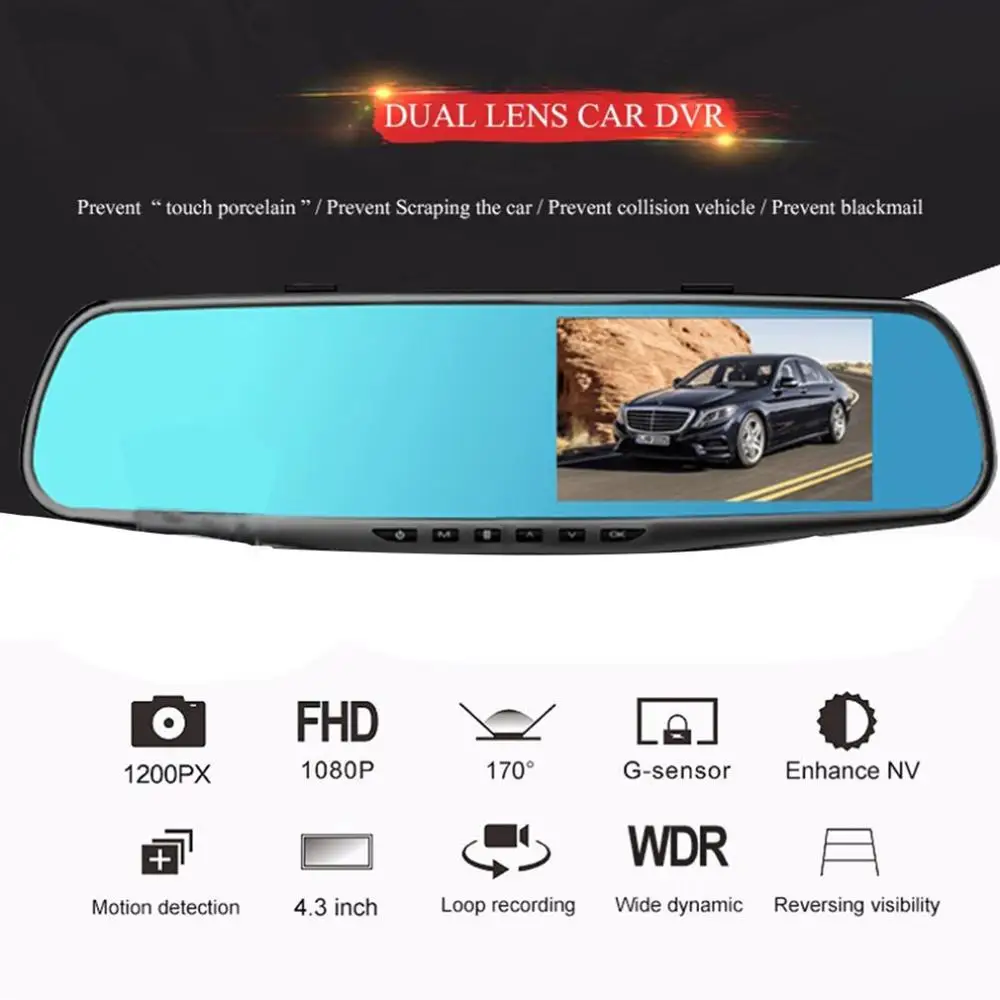 3.5 inch Car DVR Mirror Car Dvr Camera HD 1080P Rear View Mirror Digital Video Recorder Dual Lens Auto Dash Cam
3.5 inch Car DVR Mirror Car Dvr Camera HD 1080P Rear View Mirror Digital Video Recorder Dual Lens Auto Dash Cam