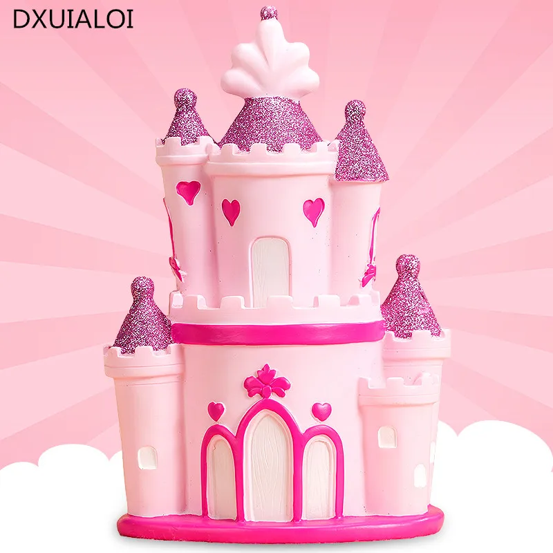 

Nordic style send boys and girls fairytale castle piggy bank ornaments gifts creative birthday gift children room decoration