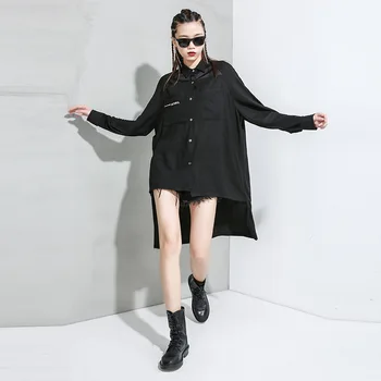 Front Short Backside Length Fashion Blouse And Tops for women Female 2020 Spring Cardigan Letter Printing Irregular Shirt
Front Short Backside Length Fashion Blouse And Tops for women Female 2020 Spring Cardigan Letter Printing Irregular Shirt