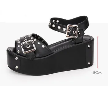 Femmes Sandales Designer Summer Princess High Heels Platform Sandals Girl Lolita cosplay Sandalias Studded Punk Shoes Woman
Femmes Sandales Designer Summer Princess High Heels Platform Sandals Girl Lolita cosplay Sandalias Studded Punk Shoes Woman