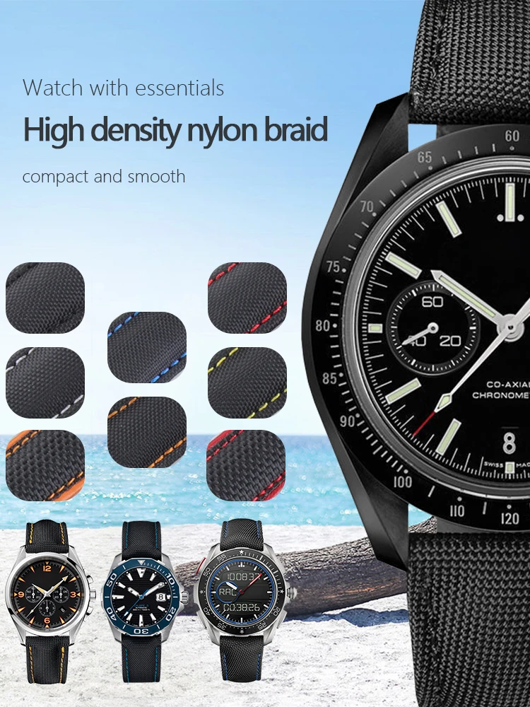 Nylon Leather Canvas Watchband For Omega-Speed Seamaster-At150 19mm 20mm 21mm 22mm 23mm Watch Strap For Blancpain Fifty Fathoms
Nylon Leather Canvas Watchband For Omega-Speed Seamaster-At150 19mm 20mm 21mm 22mm 23mm Watch Strap For Blancpain Fifty Fathoms