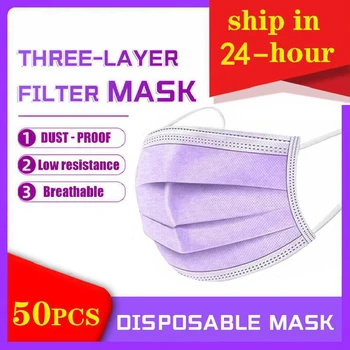 10/50/100/200pcs Disposable Purple Face Masks 3 Layer Filter Earhook Anti Dust Smog Breathable Gauze Mask Adult Face Mouth Mask
10/50/100/200pcs Disposable Purple Face Masks 3 Layer Filter Earhook Anti Dust Smog Breathable Gauze Mask Adult Face Mouth Mask