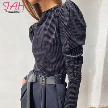 IAMHOTTY Puff Sleeve Rhinestone Panelled Body Woman Silver Velour Palace Fashion Bodysuits Black Elegant Casual Short Jumpsuits
IAMHOTTY Puff Sleeve Rhinestone Panelled Body Woman Silver Velour Palace Fashion Bodysuits Black Elegant Casual Short Jumpsuits