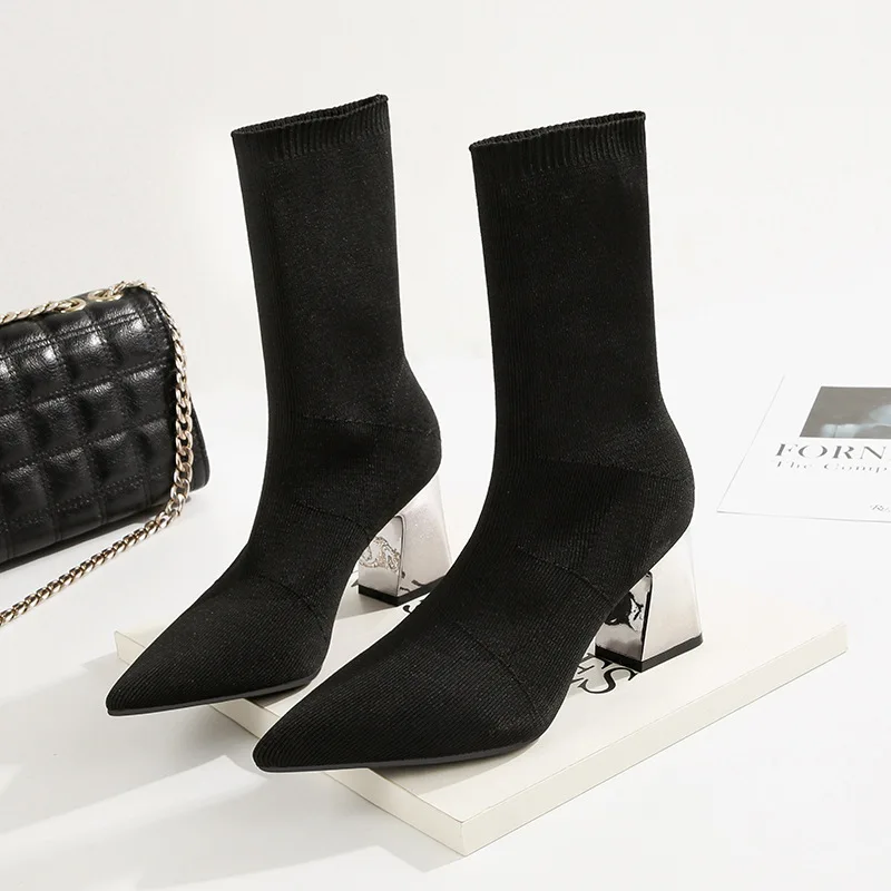 Women Black Ankle Sock Boots 2019 Fashion Spring Autumn Stretch Boots Chunky High Heels Pointed Toe Women Shoes 1218
Women Black Ankle Sock Boots 2019 Fashion Spring Autumn Stretch Boots Chunky High Heels Pointed Toe Women Shoes 1218