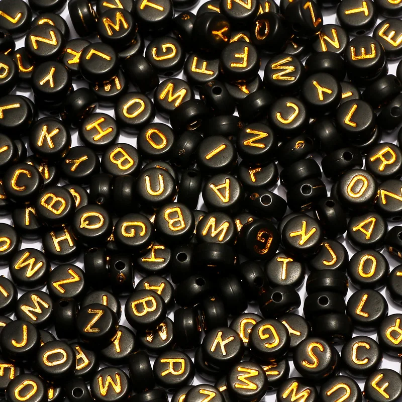 7*4mm Black Gold Color Mixed Letter Acrylic Beads Alphabet Spacer Round Beads For Jewelry Making Diy Handmade Bracelet Necklace
7*4mm Black Gold Color Mixed Letter Acrylic Beads Alphabet Spacer Round Beads For Jewelry Making Diy Handmade Bracelet Necklace