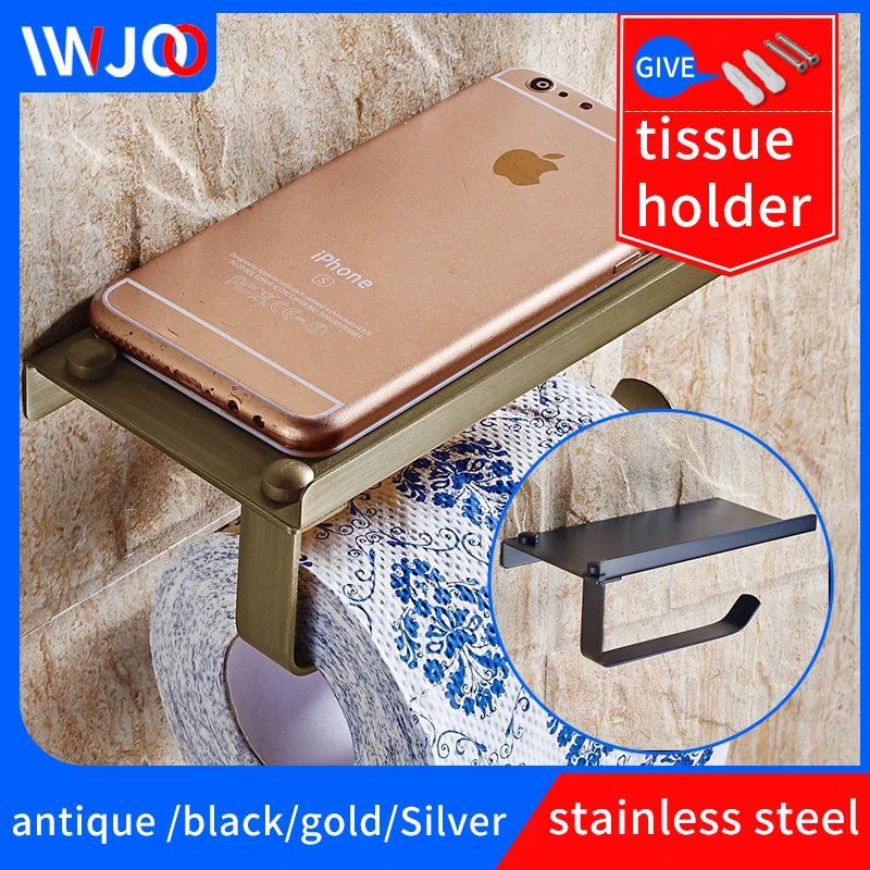 toilet Paper holder wall mounted stainless steel bathroom antique tissue holder washroom mobil phone toilet paper roll holder 
toilet Paper holder wall mounted stainless steel bathroom antique tissue holder washroom mobil phone toilet paper roll holder