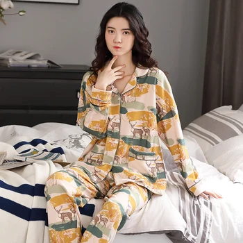 Animal Print Pijama Home Clothes For Women Fall&Winter Women's Pajamas Cotton Sleepwear Soft Home Wear With Pockets XXXL
Animal Print Pijama Home Clothes For Women Fall&Winter Women's Pajamas Cotton Sleepwear Soft Home Wear With Pockets XXXL