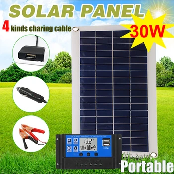 New Home 30W Solar Panel Dual USB Output Mono Solar Panel 10/20/30/40/50/60A Controller for Car Yacht Battery Boat Charger
New Home 30W Solar Panel Dual USB Output Mono Solar Panel 10/20/30/40/50/60A Controller for Car Yacht Battery Boat Charger