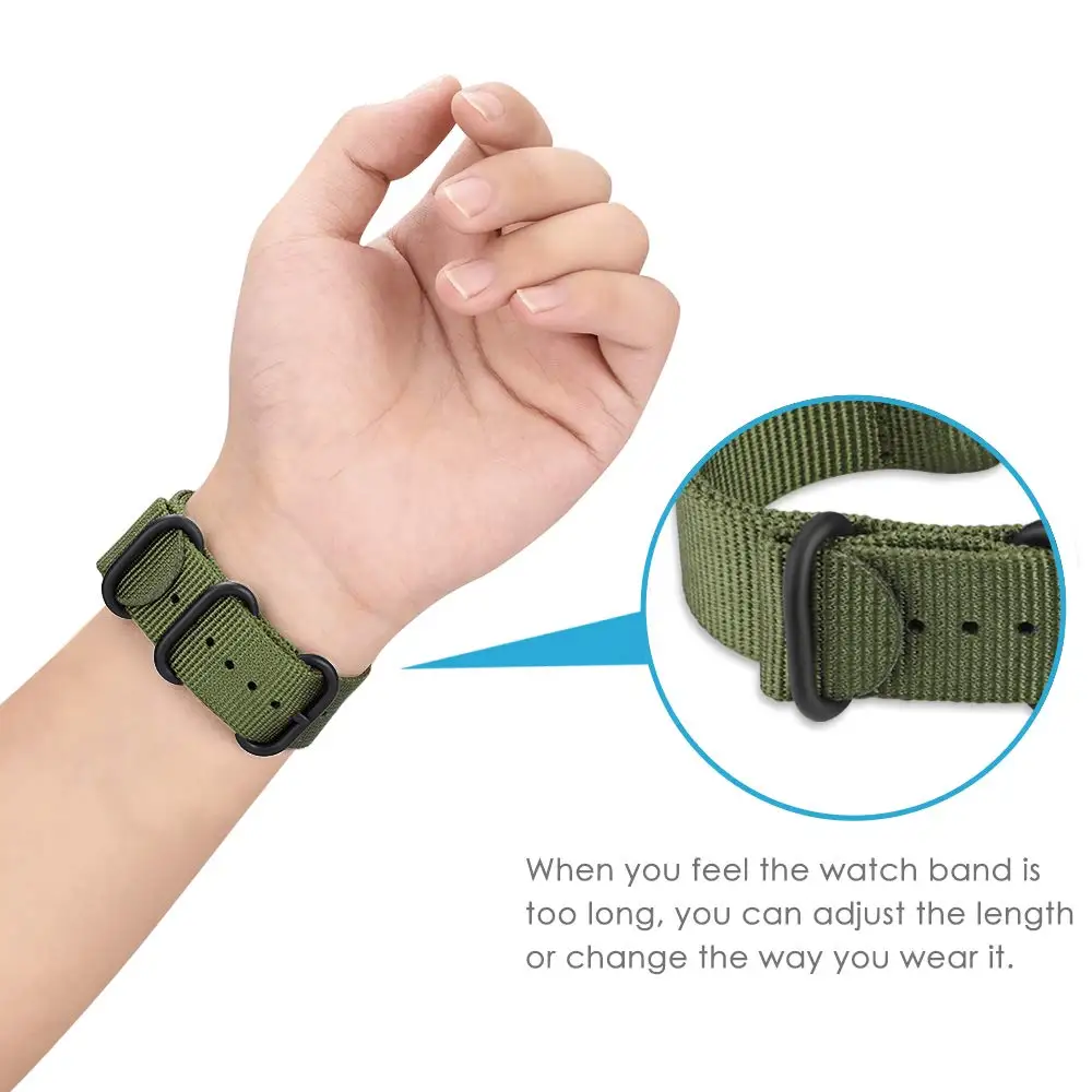 Ремешок для часов нейлоновый браслет Samsung Galaxy Watch 46 мм 42 Gear S3 Nato Amazfit Bip huawei watch Gt2/pro