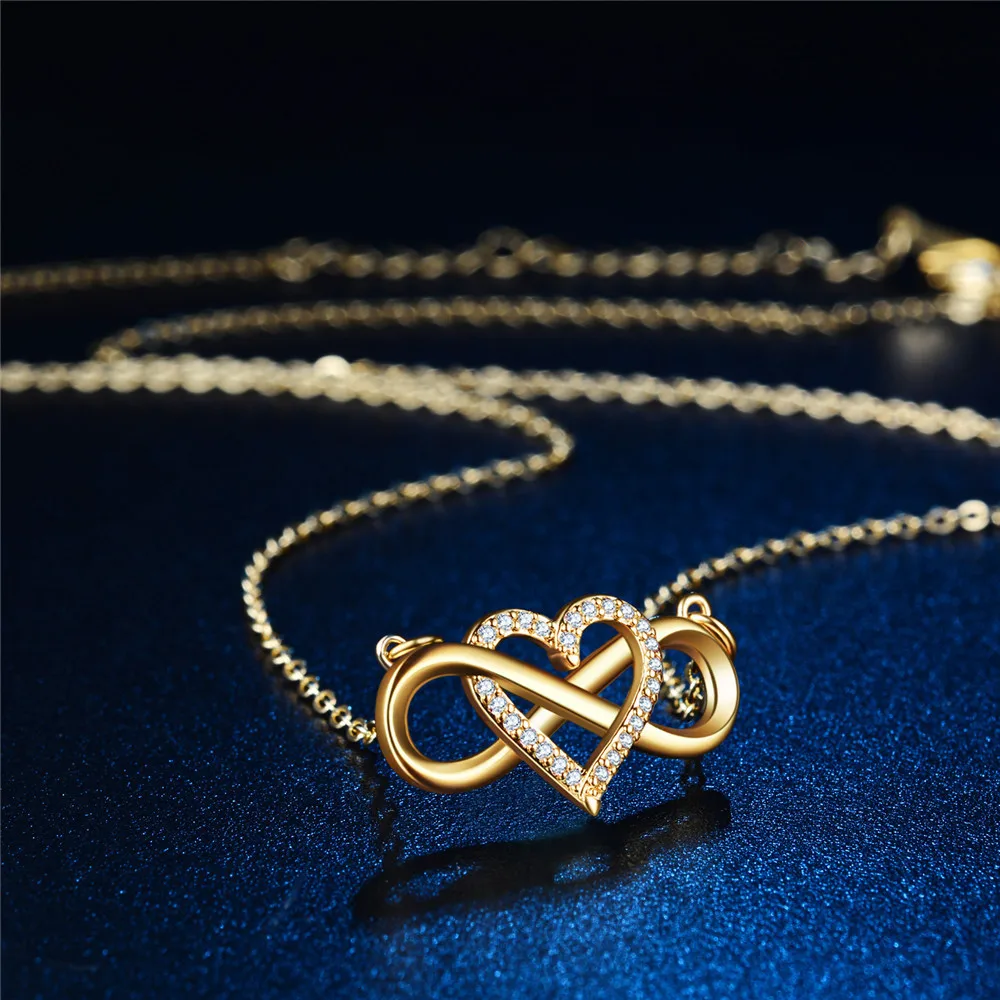 fashion jewelry romantic infinite love heart pendant necklace