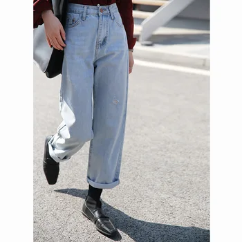 CMAZ 2020 Summer High Waist Jeans Streetwear Loose Solid Zipper Pockets Fashion Female Straight Long Pants CMAZ981539
CMAZ 2020 Summer High Waist Jeans Streetwear Loose Solid Zipper Pockets Fashion Female Straight Long Pants CMAZ981539