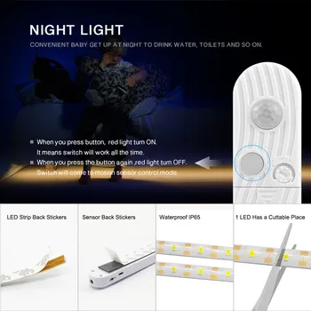 Wireless Motion Sensor LED Strip lamp 1M 2M 3M USB LED Strip Use In TV Under Bed Cabinet Closet Wardrobe Stairs Door Night light
Wireless Motion Sensor LED Strip lamp 1M 2M 3M USB LED Strip Use In TV Under Bed Cabinet Closet Wardrobe Stairs Door Night light
