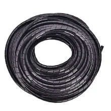 6mm diámetro exterior 13M PE vaina tubo espiral rango caché Cable organizador de Cable ordenador TV negro(China)