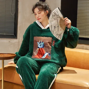 winter women's Plush pajamas dragon twelve zodiac warm and thick Plush hooded ancient fashion national fashion suit home clothes
winter women's Plush pajamas dragon twelve zodiac warm and thick Plush hooded ancient fashion national fashion suit home clothes
