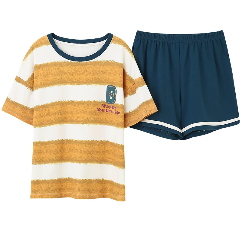 2020 New Preppy Style Smart Casual Chinese Pajamas Crew Neck Homesuit Homeclothes Fashion Style Stripe Top Short Pants Sleepwear 
2020 New Preppy Style Smart Casual Chinese Pajamas Crew Neck Homesuit Homeclothes Fashion Style Stripe Top Short Pants Sleepwear