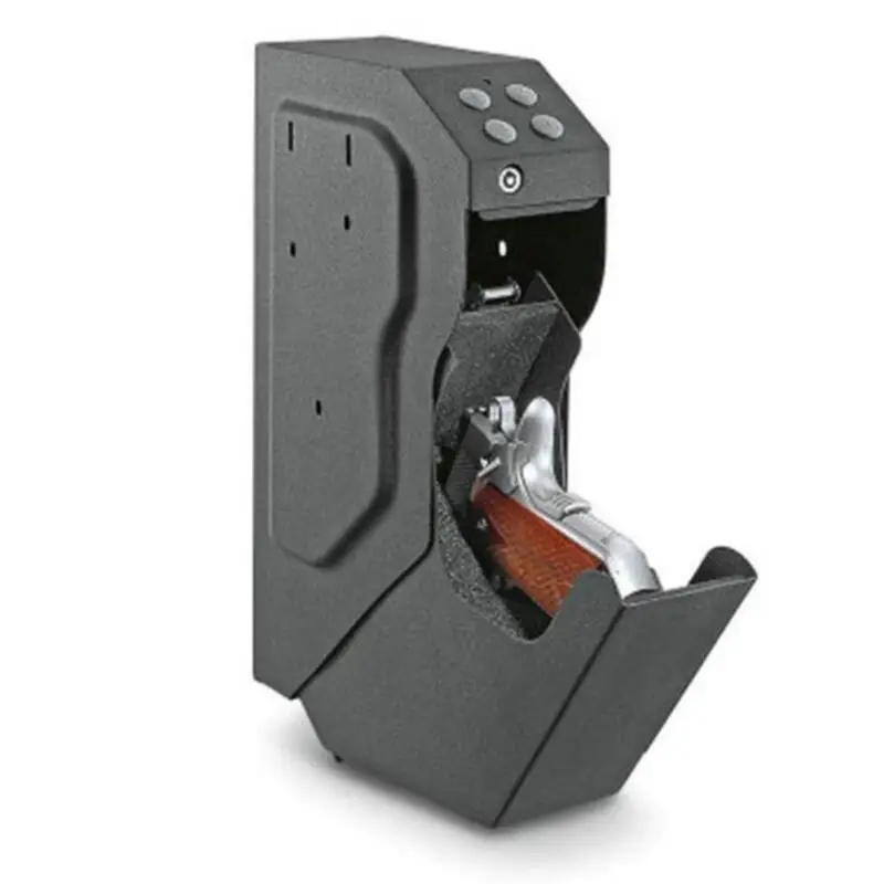 

Fingerprint Gun Safes Pistol Safe Box Steel Gun Box Security Guns Fingerprint Password Unlock Anti-Burglary With Spare Key