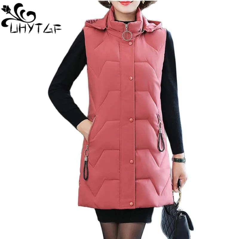 UHYTGF Sleeveless Jacket Women 6XL Loose Size Vest New Mother Autumn Winter Cotton Waistcoat Hooded Casual Warm Parker Coat 1560
UHYTGF Sleeveless Jacket Women 6XL Loose Size Vest New Mother Autumn Winter Cotton Waistcoat Hooded Casual Warm Parker Coat 1560