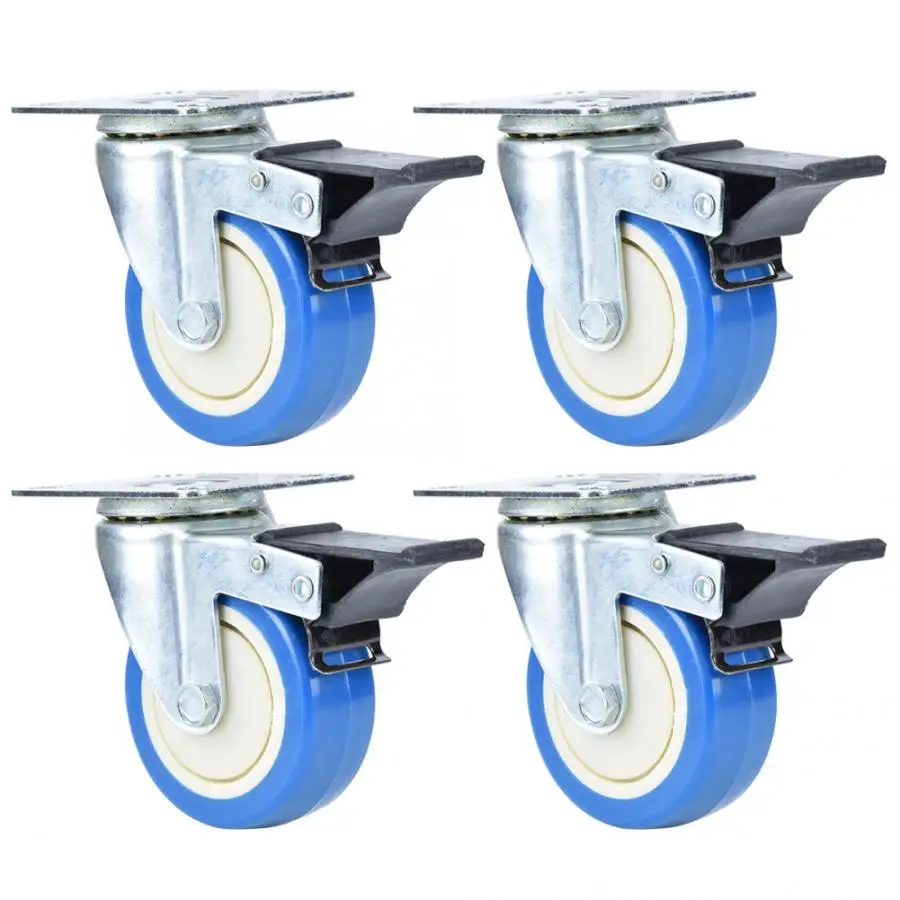 4pcs PVC Trolley Swivel Caster Light Type 3 Inches Double Brake Single Shaft Roller Wheels for Shopping Carts
4pcs PVC Trolley Swivel Caster Light Type 3 Inches Double Brake Single Shaft Roller Wheels for Shopping Carts