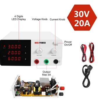 30V 20A Bench Power Supply Adjustable LED Digital DC Lab Switching Voltage Regulators Bench Power Source 110V 220V
30V 20A Bench Power Supply Adjustable LED Digital DC Lab Switching Voltage Regulators Bench Power Source 110V 220V