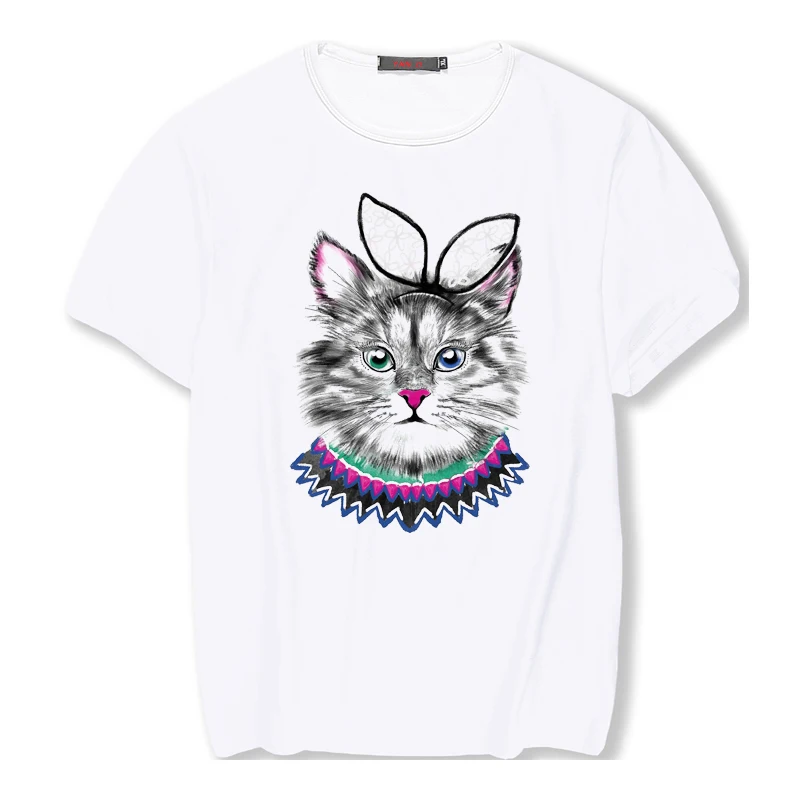 women t-shirts cat pattern printed customized logo o-neck white tee simple individual summer match tops tshirts korean clothes
women t-shirts cat pattern printed customized logo o-neck white tee simple individual summer match tops tshirts korean clothes