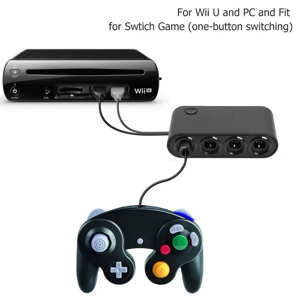 Фото 4 Ports Game Converter For GameCube GC Controllers USB Adapter for Nintend Switch GC/Wiiu/PC Console 91*48*25mm | Электроника