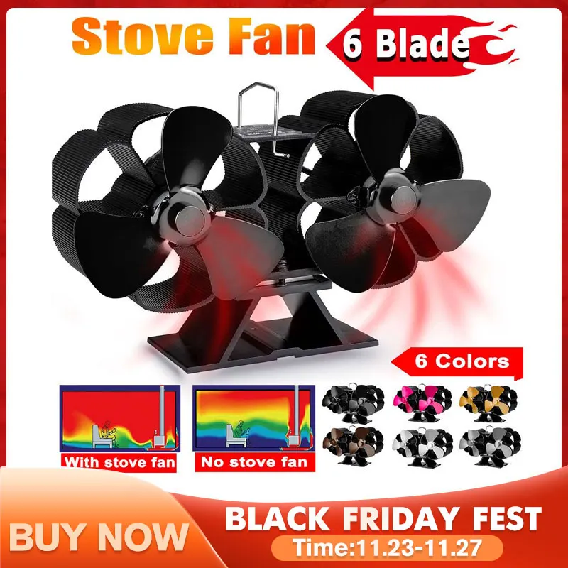Stove Fan 6 Blade Fireplace Fan Heat Powered komin Wood Burner Eco Quiet Home Efficient Heat Distribution
Stove Fan 6 Blade Fireplace Fan Heat Powered komin Wood Burner Eco Quiet Home Efficient Heat Distribution