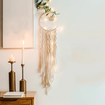 Bohemian DIY Handmade Macrame Wall Hanging Tapestry/ Dream Catcher Home Wedding Ornament Decor,with LED
Bohemian DIY Handmade Macrame Wall Hanging Tapestry/ Dream Catcher Home Wedding Ornament Decor,with LED