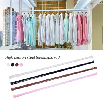 High carbon steel retractable bathroom hanging shower curtain rod door curtain rod telescopic rod multi-size optional 
High carbon steel retractable bathroom hanging shower curtain rod door curtain rod telescopic rod multi-size optional