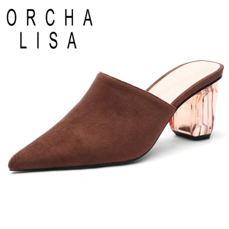 ORCHA LISA 2020 Spring Summer Woman heeled mule Pointed Toe 6cm Crystal Strange heels Flock Large size 34-45 Leisure Party C1786
ORCHA LISA 2020 Spring Summer Woman heeled mule Pointed Toe 6cm Crystal Strange heels Flock Large size 34-45 Leisure Party C1786