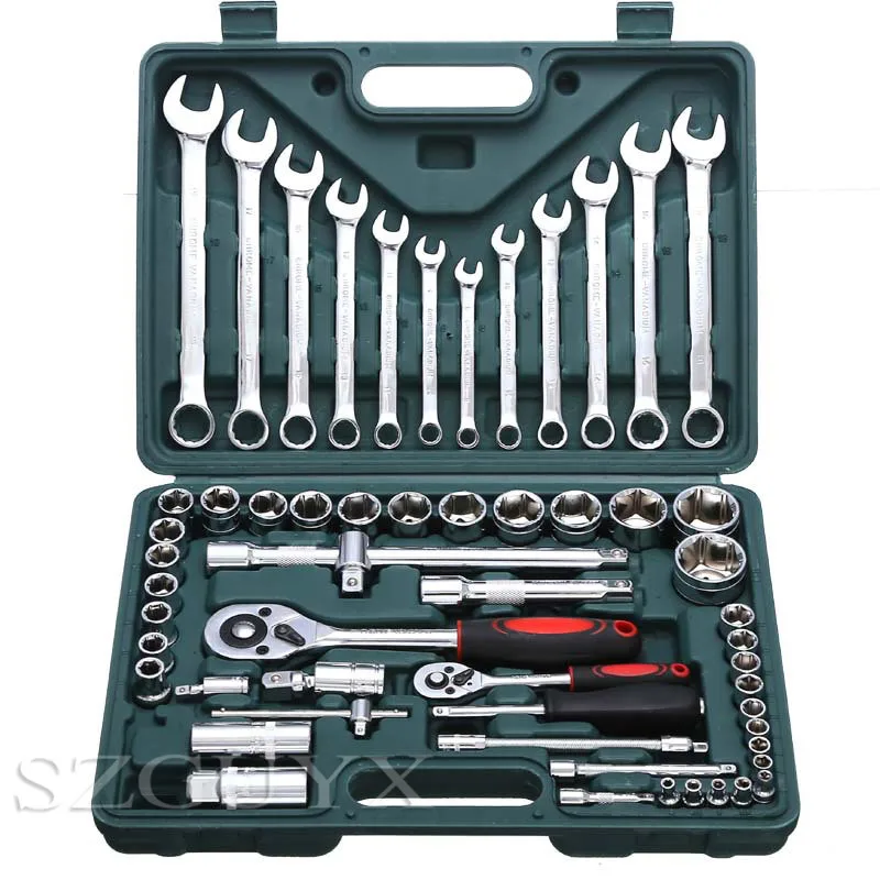 1 set (61) socket wrench repair service tool kit combination set hardware kit ratchet wrench set
1 set (61) socket wrench repair service tool kit combination set hardware kit ratchet wrench set