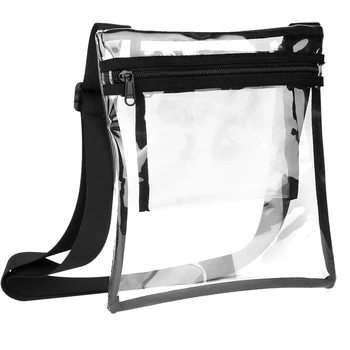 PVC Clear Cross-Body Purse Approved Clear Bag with Inner Pocket and Adjustable Strap for Sports Event Concert Festival
PVC Clear Cross-Body Purse Approved Clear Bag with Inner Pocket and Adjustable Strap for Sports Event Concert Festival