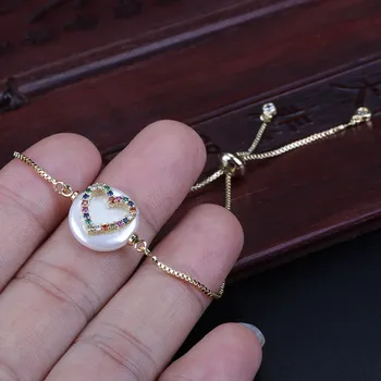 Rainbow Mix Cz Micro Paved Tiny Heart Charm Round Coin Pearl Connector Charm Gold Dainty Link Bracelet For Woman Jewelry Gift
Rainbow Mix Cz Micro Paved Tiny Heart Charm Round Coin Pearl Connector Charm Gold Dainty Link Bracelet For Woman Jewelry Gift