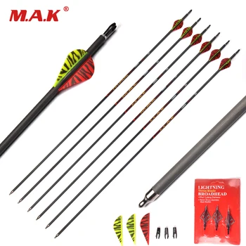 31 Inch Pure Carbon Arrow Spine 350 Diameter 7.0 mm with Free Accessory for Compound/Recurve Bow Archery Hunting Shooting
31 Inch Pure Carbon Arrow Spine 350 Diameter 7.0 mm with Free Accessory for Compound/Recurve Bow Archery Hunting Shooting