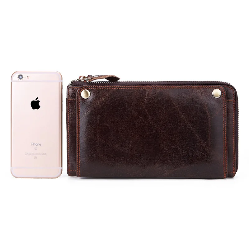 Leather Wallet Men Full-grain Leather Zipper Bag Card Bit More Clutch Multi-functional Men Oil Skin Clutch Bag
Leather Wallet Men Full-grain Leather Zipper Bag Card Bit More Clutch Multi-functional Men Oil Skin Clutch Bag