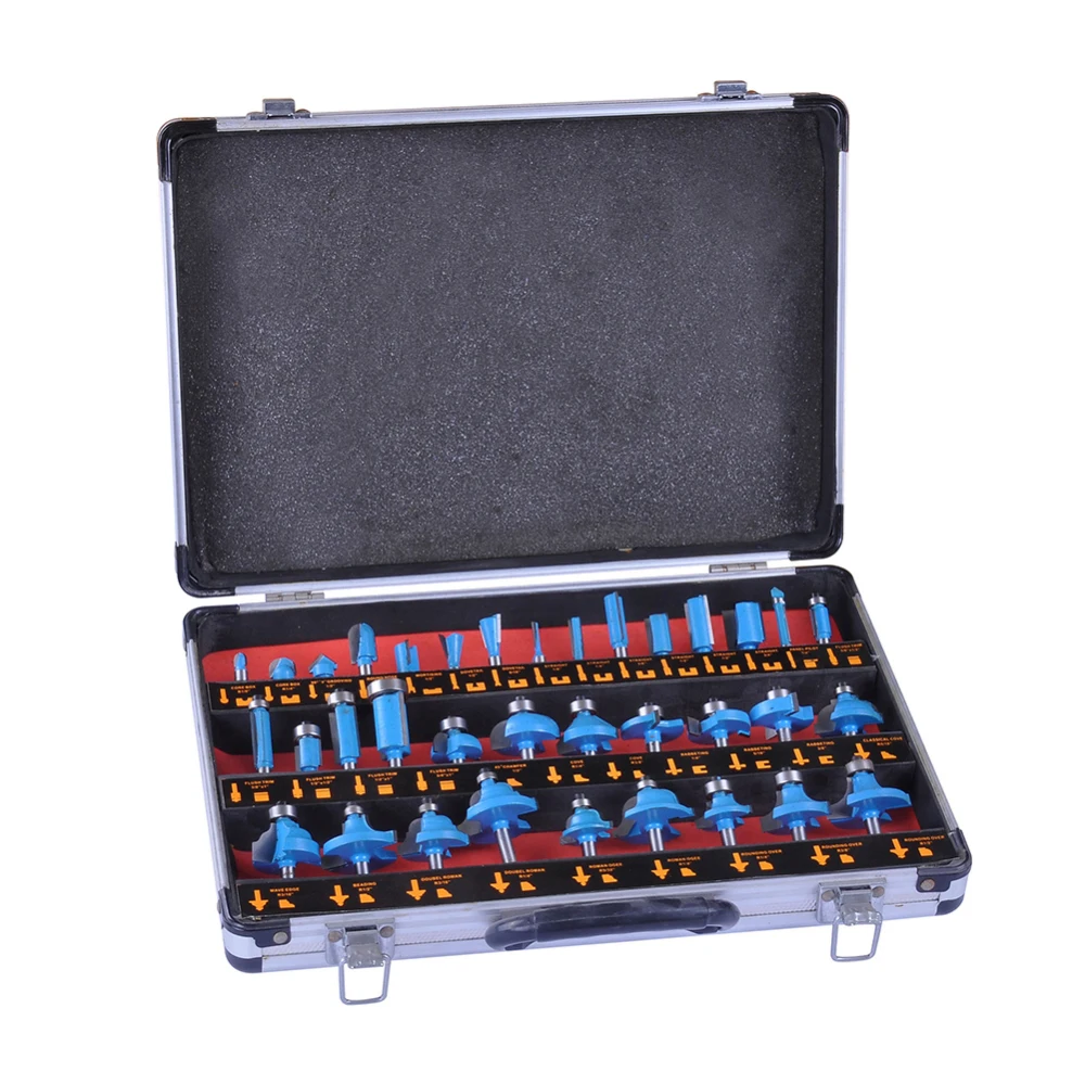 35 Pcs 1/4 Inch Milling Cutter Set Woodworking Milling Cutter Tools Trimm Router Bits With Carry Case Alloy Shank Router Bit Set
35 Pcs 1/4 Inch Milling Cutter Set Woodworking Milling Cutter Tools Trimm Router Bits With Carry Case Alloy Shank Router Bit Set