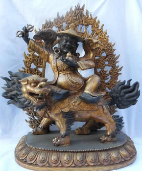 S6048 20"Tibet Tibetan Buddhism Bronze Gilt Protector Deity Budha Ride Kylin Statue D0317
S6048 20"Tibet Tibetan Buddhism Bronze Gilt Protector Deity Budha Ride Kylin Statue D0317