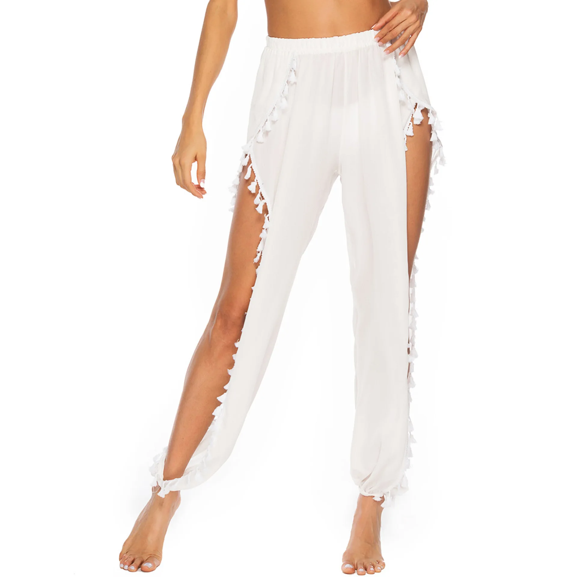 Cross-Border Beach Pants Split Loose Chiffon Loose Pants Solid Color Tassled Pants Casual Pants
Cross-Border Beach Pants Split Loose Chiffon Loose Pants Solid Color Tassled Pants Casual Pants