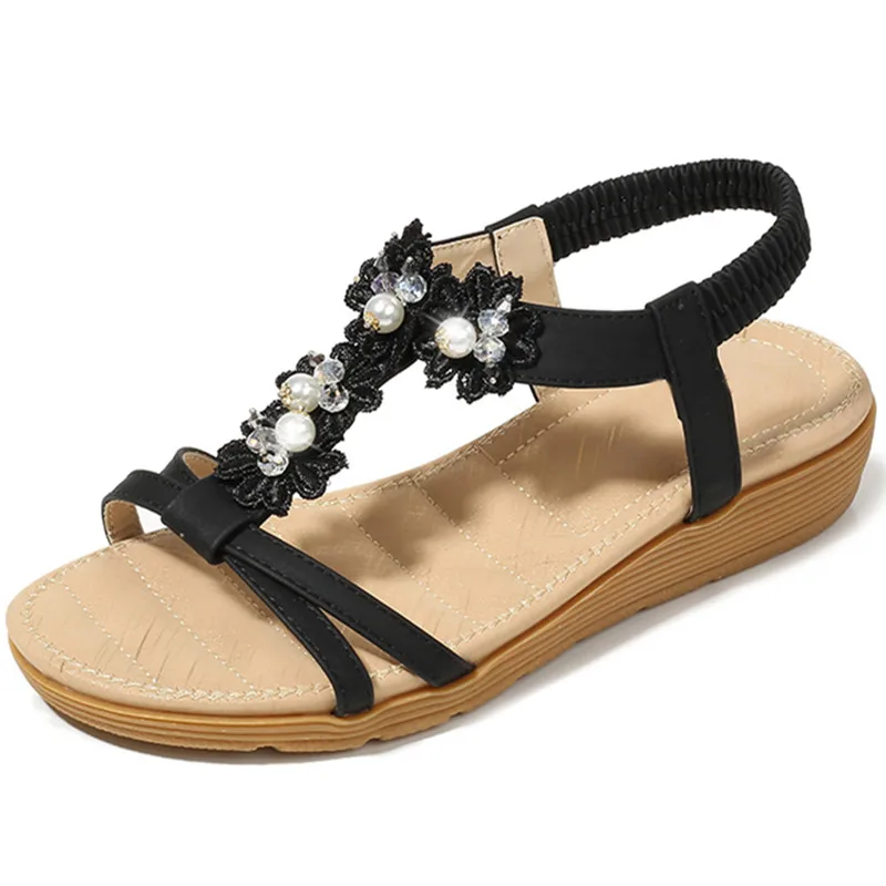 New Open Toe Summer Woman Sandles Flower Elastioc Band Flat With Ladies Sandalia Casual Dress Beach Bohemia Women's Shoes Female
New Open Toe Summer Woman Sandles Flower Elastioc Band Flat With Ladies Sandalia Casual Dress Beach Bohemia Women's Shoes Female