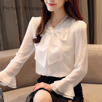 2020 Spring New Arrival Korean Bowknot V Collar Flare Sleeve Ou Gensha Woman Chiffon Blouse
2020 Spring New Arrival Korean Bowknot V Collar Flare Sleeve Ou Gensha Woman Chiffon Blouse