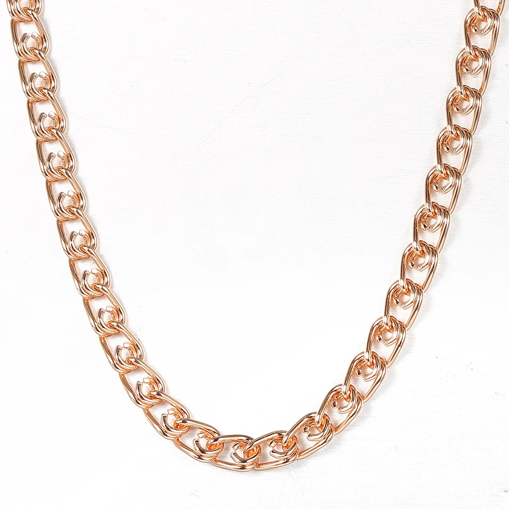 Модное ожерелье из розового золота 585 пробы 3 мм 5 с широкой цепочкой в виде змеи