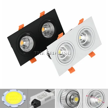 1X double Square Bright Recessed white black LED Dimmable Downlight COB 20W 30W LED Spot light decoration Ceiling Lamp AC85-265V 
1X double Square Bright Recessed white black LED Dimmable Downlight COB 20W 30W LED Spot light decoration Ceiling Lamp AC85-265V