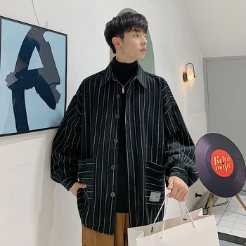 2019 Men's Stripe Printing Woolen Jacket Male Coats Worsted Overcoat Pocket High-quality Brown Black Color Work Clothes M-XL
2019 Men's Stripe Printing Woolen Jacket Male Coats Worsted Overcoat Pocket High-quality Brown Black Color Work Clothes M-XL